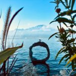 birds on top of stone ring